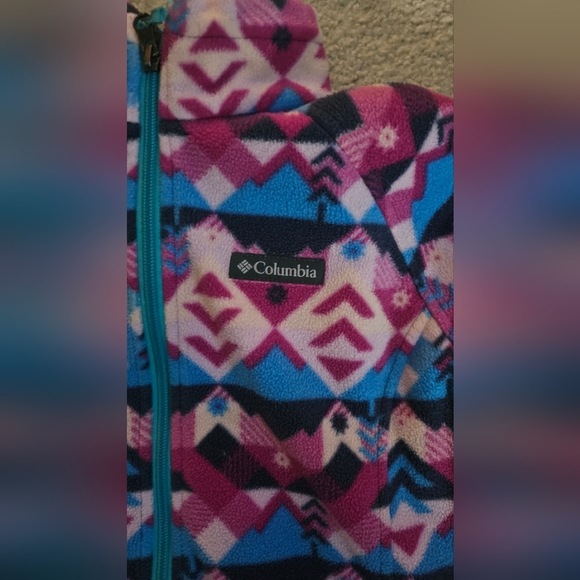 Columbia Big Girls' Benton Springs Printed Fleece Jacket Size 14/16 - Picture 2 of 5